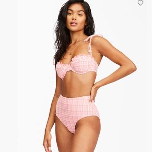 Billabong Pink Tide Gingham High Waist Bikini